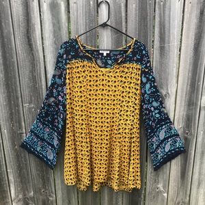Patrons of Peace Bell Sleeve Tunic Dress Large